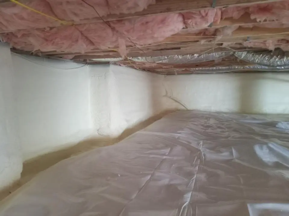 Crawl space encapsulation with closed-cell spray foam for Attic Insulation in Randolph